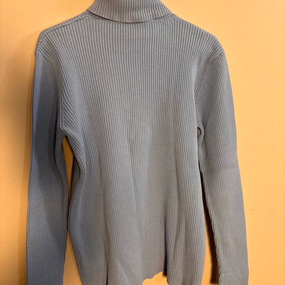 Lauren Ralph Lauren Ribbed Turtleneck Sweater Blue Size L Made in Japan - Picture 4 of 9